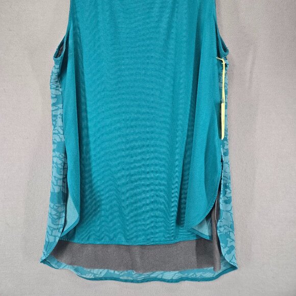 Tangerine Women's Flowy Layered Tank Top, Pagoda Blue, Side Slits, XXL, NWT - Picture 2 of 8